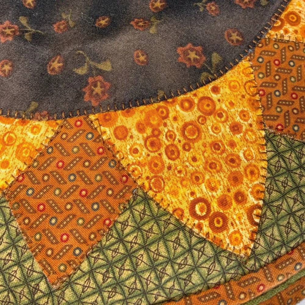 Vintage Sunflower Quilted Wall Decor - Patchwork Floral Rustic Boho Cottagecore